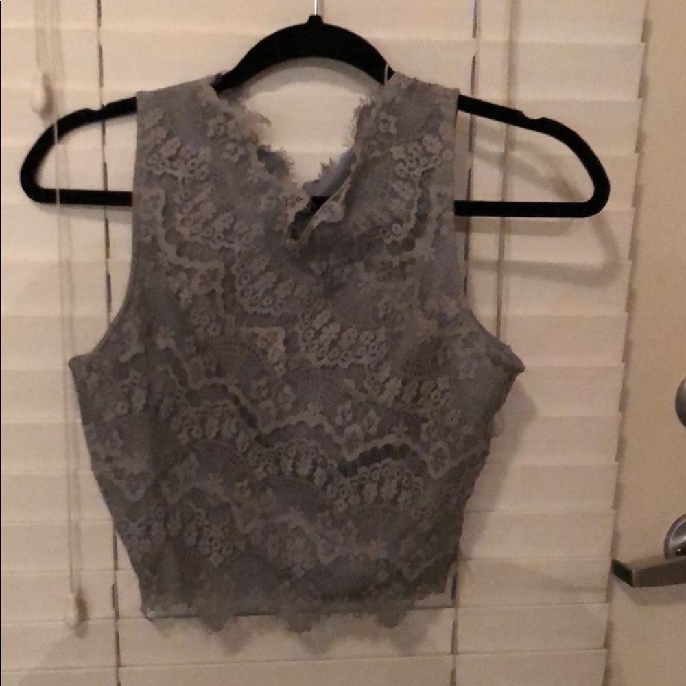 Lace green crop top!